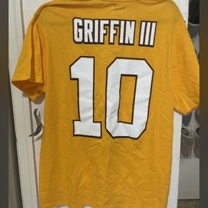 NWT Nike Washington Redskin Griffin III Size L Mens Yellow Graphic Logo Tshirt